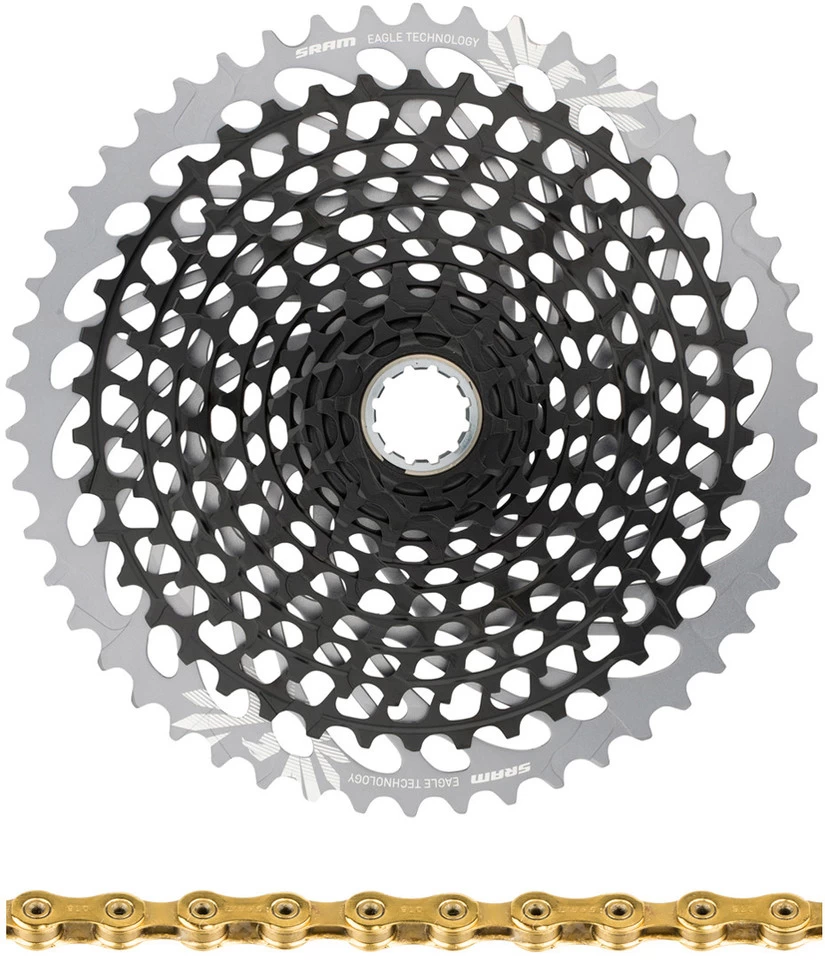 SRAM XG-1295 Kassette + PC X01 Eagle Kette 12-fach Verschleißset