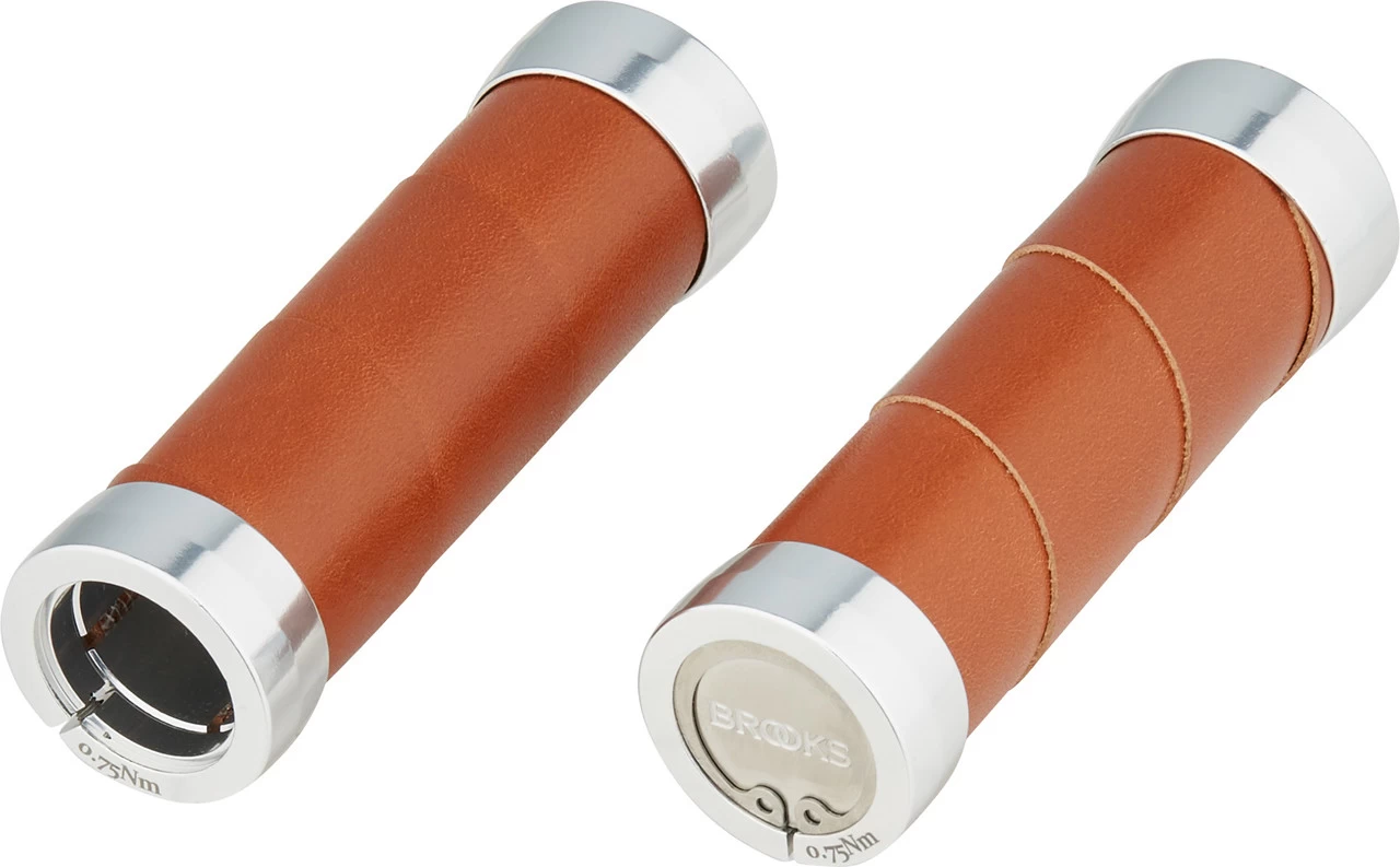 BROOKS Slender Leder Lenkergriffe Für Drehgriffschalter Beidseitig – Bild 2